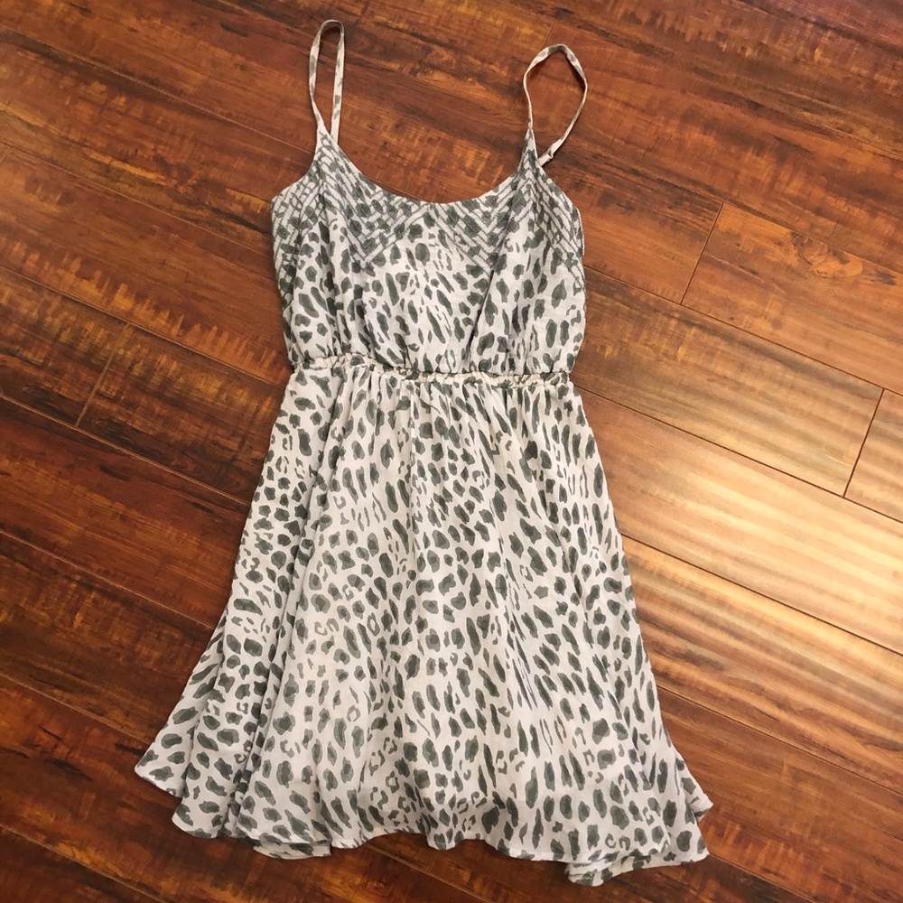 Leopard spot print flowy strap dress